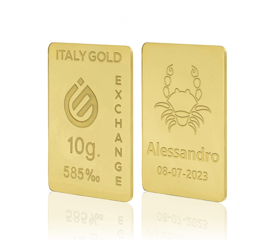 Sztabka złota ze znakiem zodiaku Rak 14kt 10gr IGE GOLD